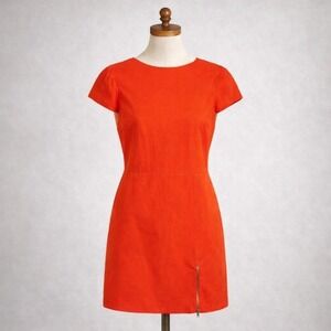 NWT Alice + Olivia Mini Dress Sz 14 Large Red Short Sleeve Preppy Cocktail Lined